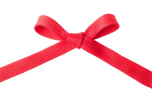 白い背景に孤立した赤いリボンの弓 — ストック写真