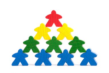 Wooden figures symbolizing difference or team work clipart