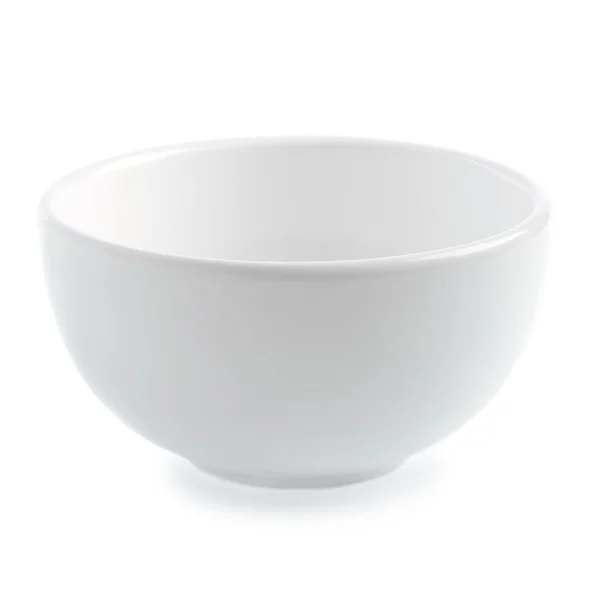 Белая керамическая чаша на белом фоне — стоковое фото