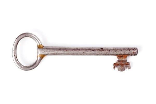 Vintage key on white background — Stock Photo, Image