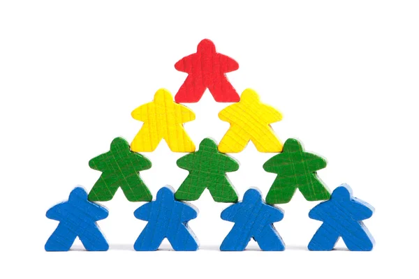 stock image Wooden figures symbolizing difference or team work