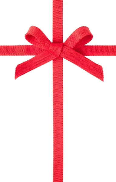 Red gift ribbon isolated on white background — Stock Photo, Image