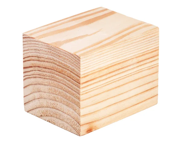 Cubo de madera aislado sobre fondo blanco — Foto de Stock