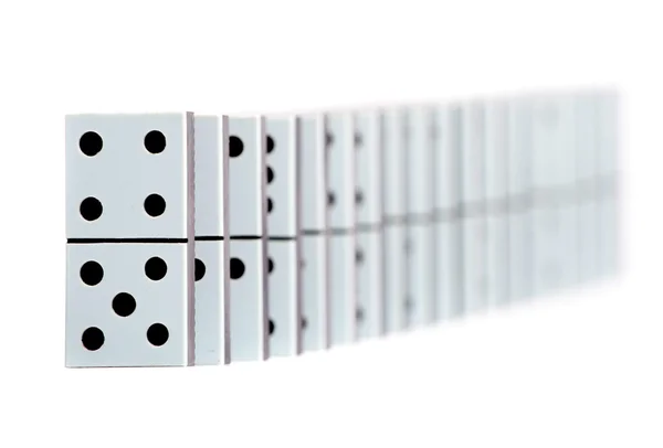 Domino Pieces Line White Background — Stock Photo, Image