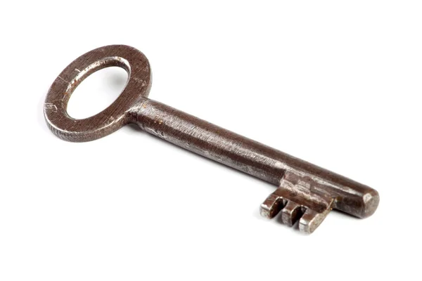Beyaz Arkaplanda Vintage Anahtar — Stok fotoğraf