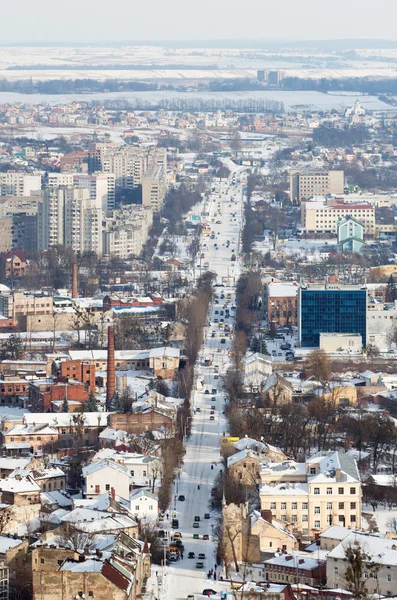 Vista de invierno de las calles del casco antiguo — Foto de Stock