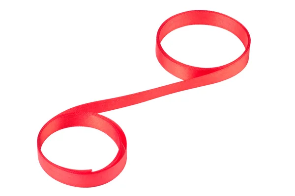 Signo de porcentaje hecho con cinta roja aislada en blanco — Foto de Stock