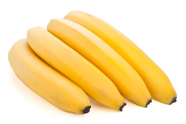 Dojrzałe banany na białym tle — Zdjęcie stockowe