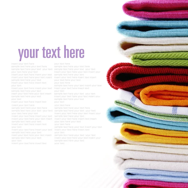 Pilha de toalhas de cozinha de linho — Fotografia de Stock