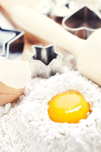 Пекарское Печенье Яйца Мука Формы Выпечки — стоковое фото
