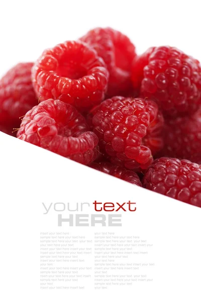 Fresh Raspberries White Easy Removable Text — Stock Photo, Image
