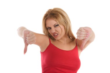 Dissatisfied beautiful woman clipart