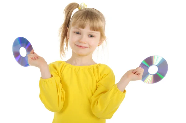 Girl With Cd — Stock Photo, Image