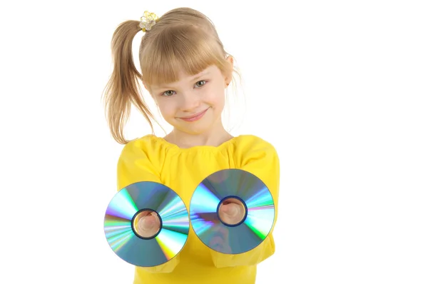 Girl With Cd — Stock Photo, Image