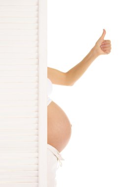 Stomach and hand pregnant woman clipart