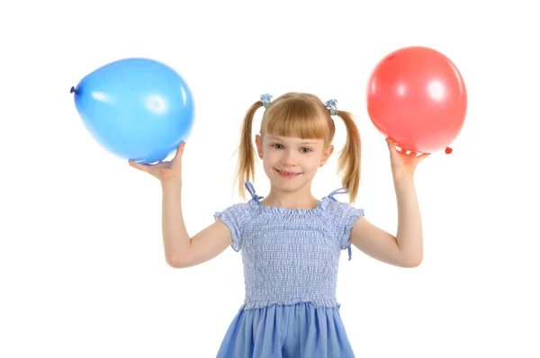 Bambina con palline di colore — Foto Stock