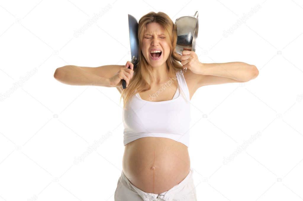 Dissatisfied with the pregnant woman