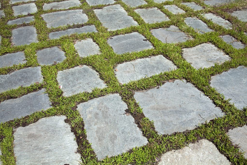 stone slabs in grass