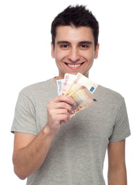 Man holding money clipart