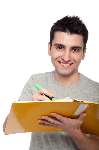 Man studying with dossier — Stock Photo, Image