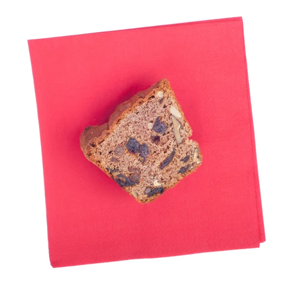 Cake met walnoten en rozijnen — Stockfoto