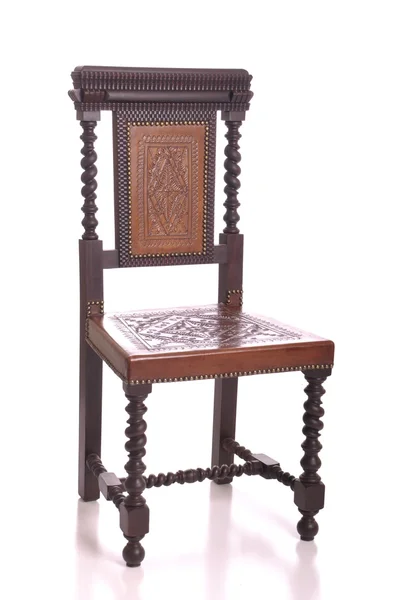 Zwarte houten stoel — Stockfoto
