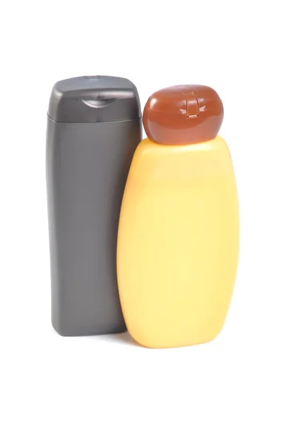 Sun lotion bottles — Stock Photo, Image