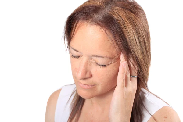 Žena s bolestí hlavy — Stock fotografie