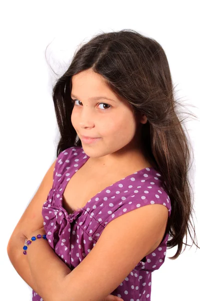 Pretty eight year old girl — Stock Photo, Image