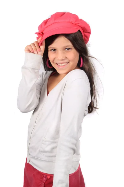 Linda menina de oito anos — Fotografia de Stock