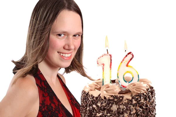 Sixteen year old teenage girl birthday — Stock Photo, Image