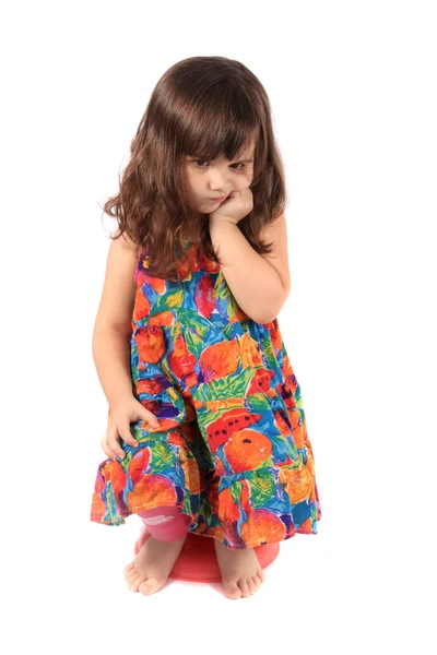 Naštvaná tří letá holčička — Stock fotografie