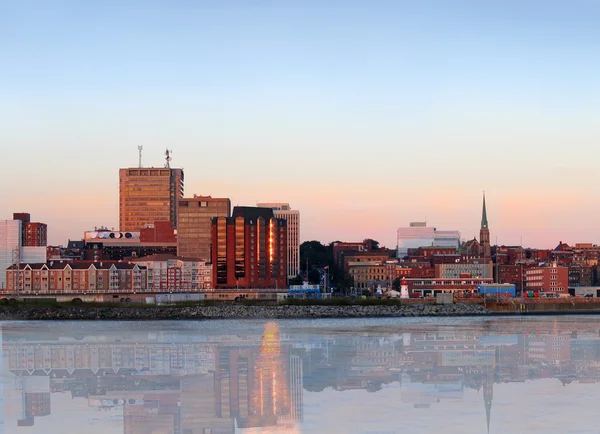 Vista Sulla Città Saint John New Brunswick Canada Con Riflessione — Foto Stock