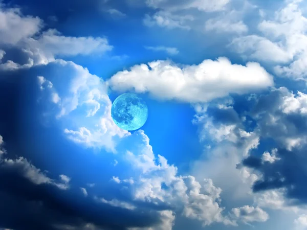 Sky clouds moon — Stock Photo, Image