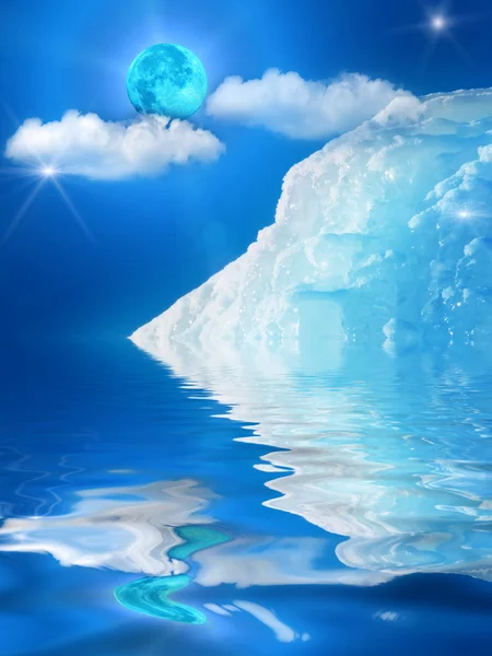 Iceberg mountain ice moon — Stock Photo, Image