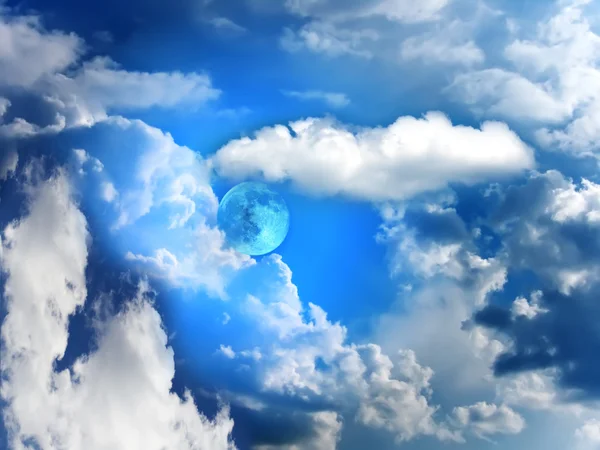 Hemel wolken maan — Stockfoto
