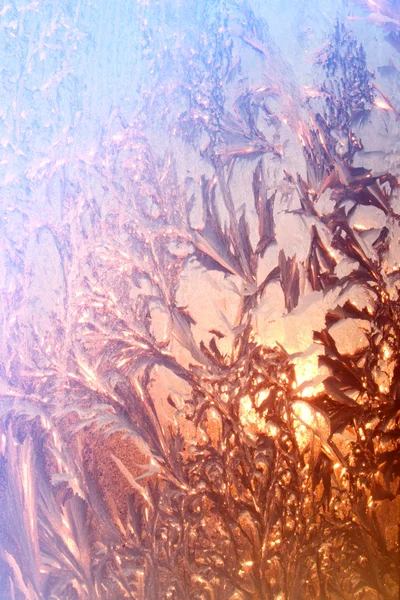 Ανατολή του ηλίου νιφάδες χιονιού γυαλί — Φωτογραφία Αρχείου