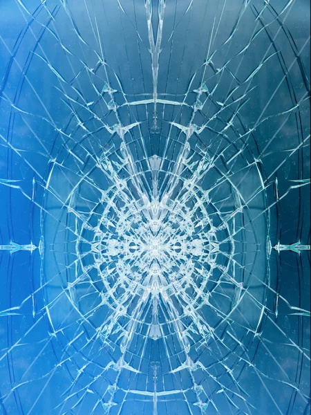玻璃碎裂缝窗口 — 图库照片