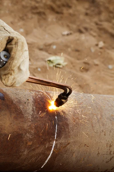 Cutting metal gas torch — Stock Photo, Image