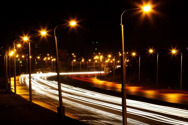 Δρόμος πόλη νύχτα — Φωτογραφία Αρχείου