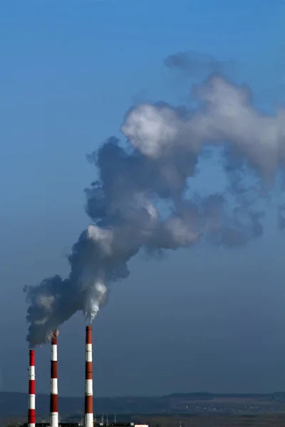 Pipes factory smoke emission — Stock Photo, Image