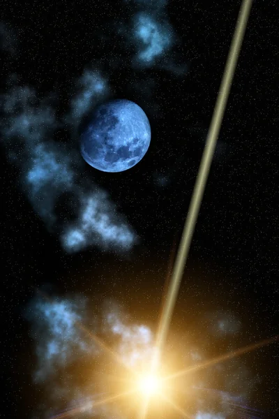 Luna cielo notte meteora — Foto Stock