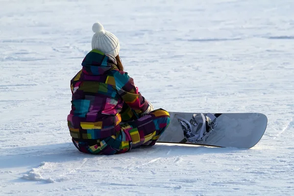 Vrouw wintersport rest — Stockfoto
