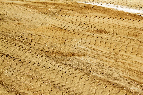 Afdrukken weg zand — Stockfoto