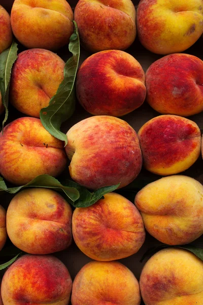 Früchte Pfirsiche Blätter — Stockfoto
