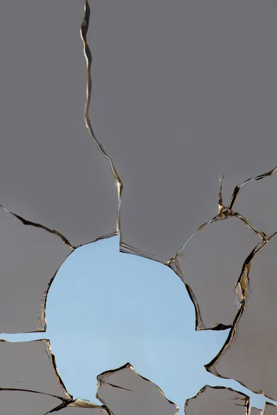 Glass hole broken sky — Stock Photo, Image