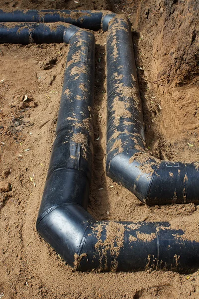 Pijpen gaspipeline verwerken gebouw — Stockfoto