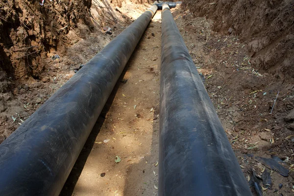 Tuberías gasoducto proceso de construcción —  Fotos de Stock