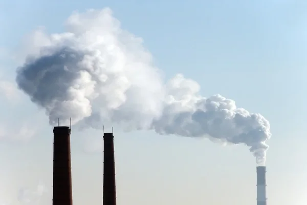 Smoke pipes factory sky — Stock Photo, Image