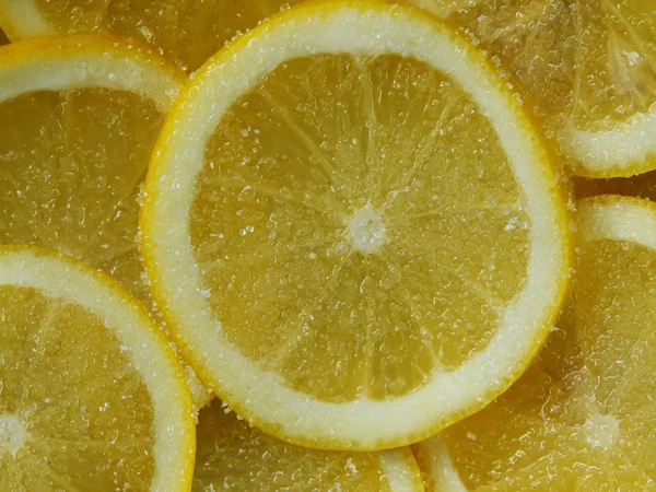 Ovoce citrony segmenty cukr — Stock fotografie